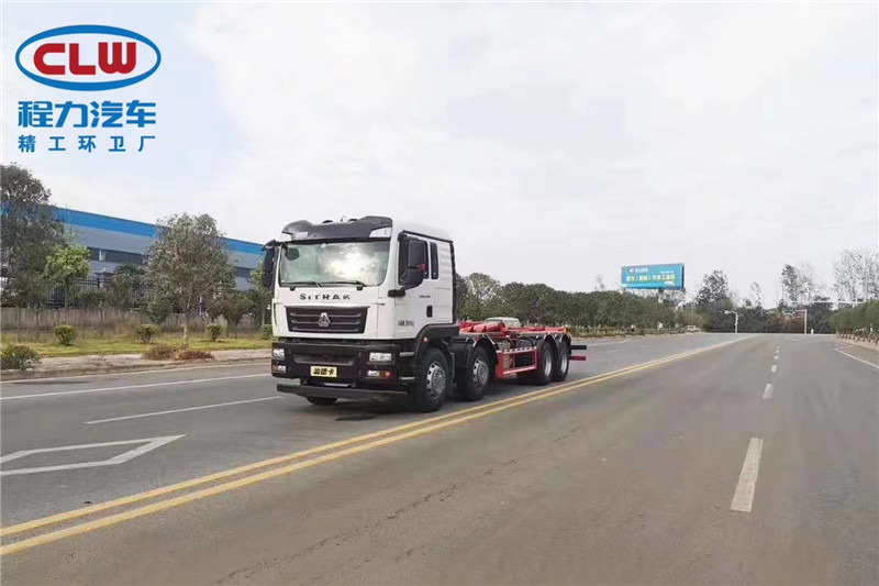 國(guó)六重汽前四后八30噸勾臂垃圾車